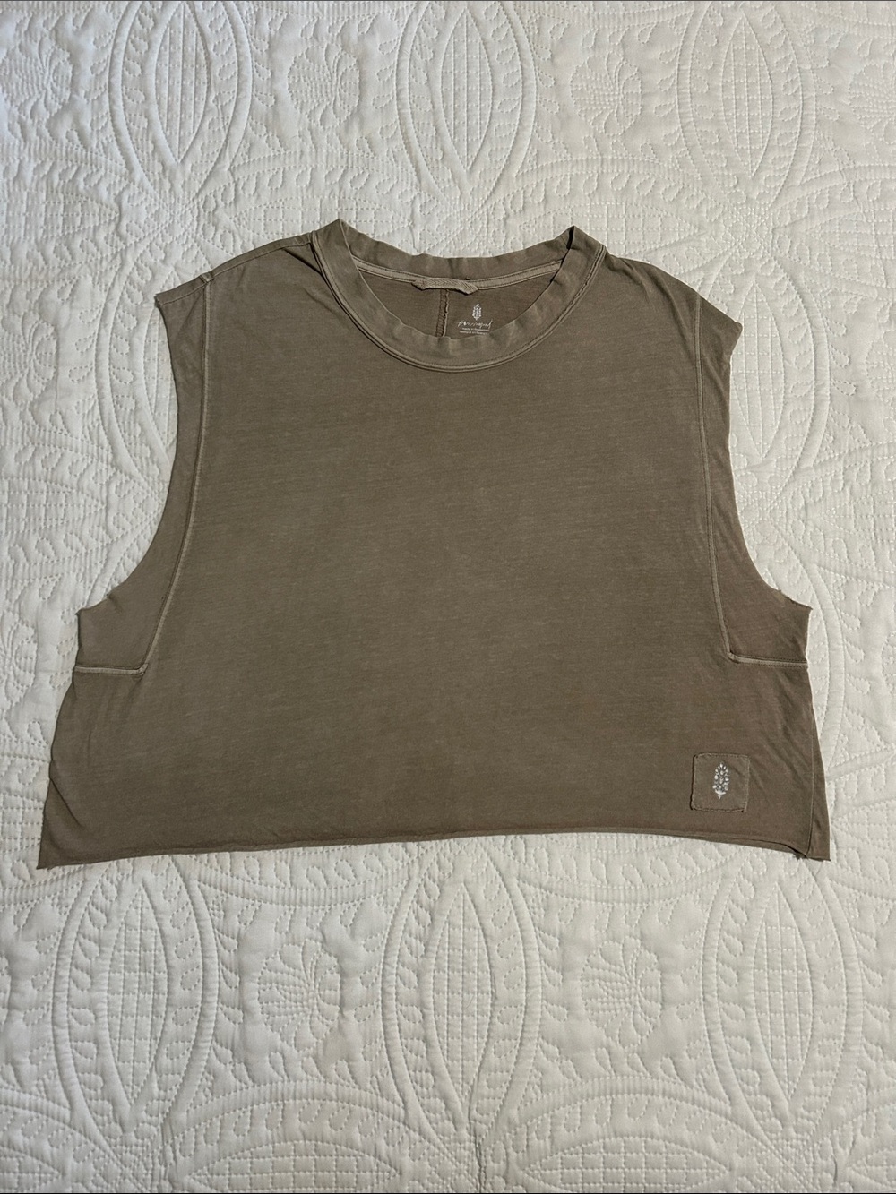 FP Movement Women's Cropped Muscle Tank Top - Olive Green Sz: M